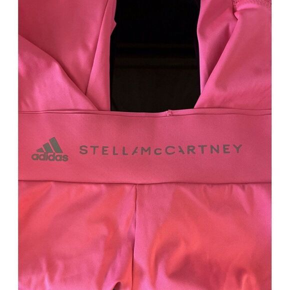 Stella McCartney X Adidas Womens Cropped Athletic Leggings Mid Rise Pink Medium - Picture 5 of 7